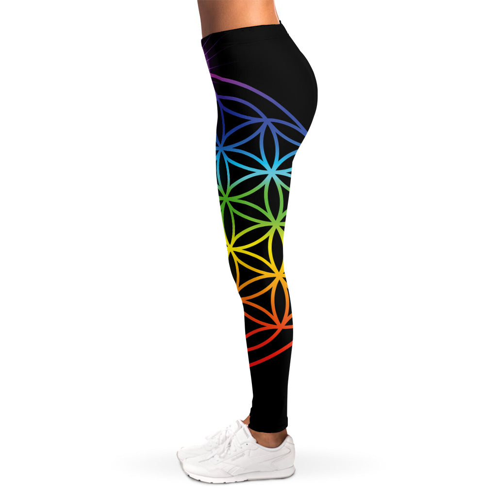 Seven Chakras Flower Of Life Print Women's Leggings