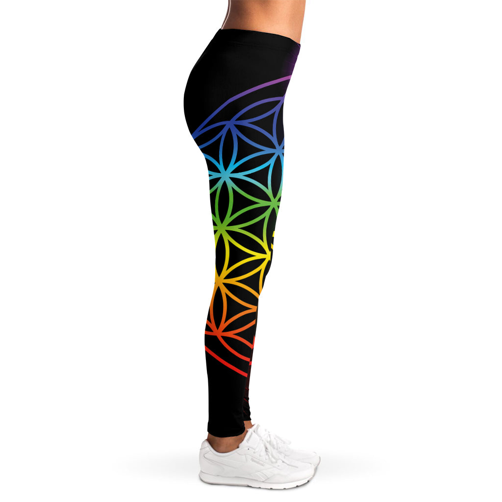 Seven Chakras Flower Of Life Print Women's Leggings