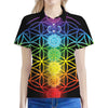 Seven Chakras Flower Of Life Print Women's Polo Shirt