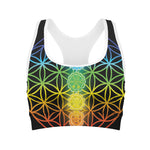 Seven Chakras Flower Of Life Print Women's Sports Bra