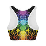 Seven Chakras Flower Of Life Print Women's Sports Bra