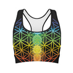 Seven Chakras Flower Of Life Print Women's Sports Bra