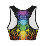 Seven Chakras Flower Of Life Print Women's Sports Bra