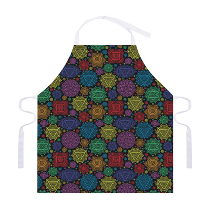 Seven Chakras Flowers Pattern Print Adjustable Apron