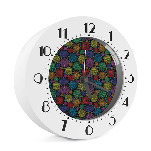 Seven Chakras Flowers Pattern Print Alarm Clock