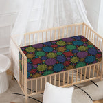 Seven Chakras Flowers Pattern Print Baby Crib Sheet