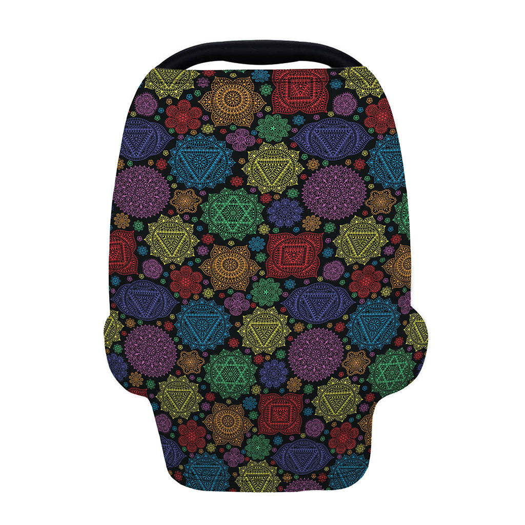 Seven Chakras Flowers Pattern Print Baby Seat Cover