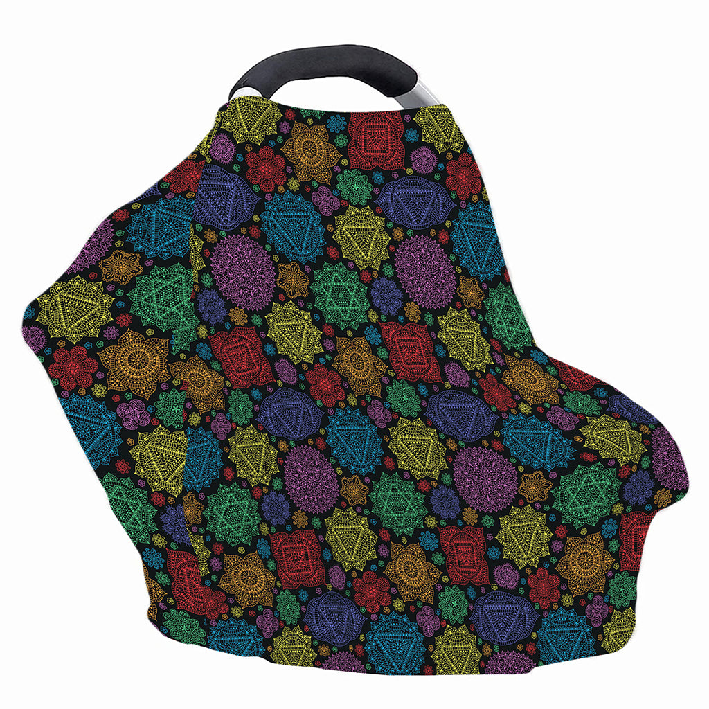 Seven Chakras Flowers Pattern Print Baby Seat Cover