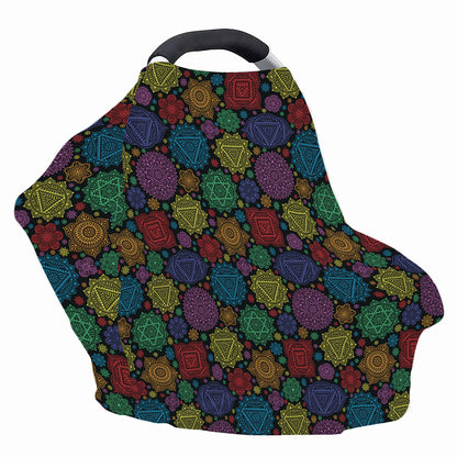 Seven Chakras Flowers Pattern Print Baby Seat Cover