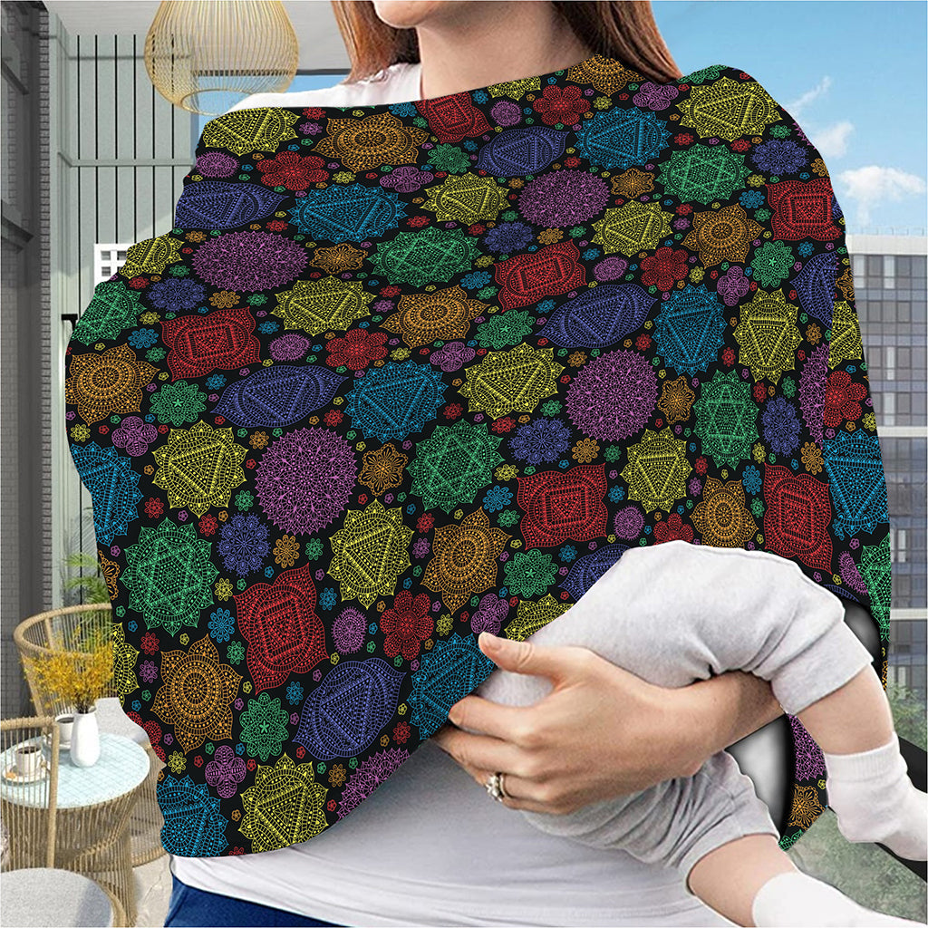 Seven Chakras Flowers Pattern Print Baby Seat Cover