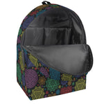 Seven Chakras Flowers Pattern Print Backpack