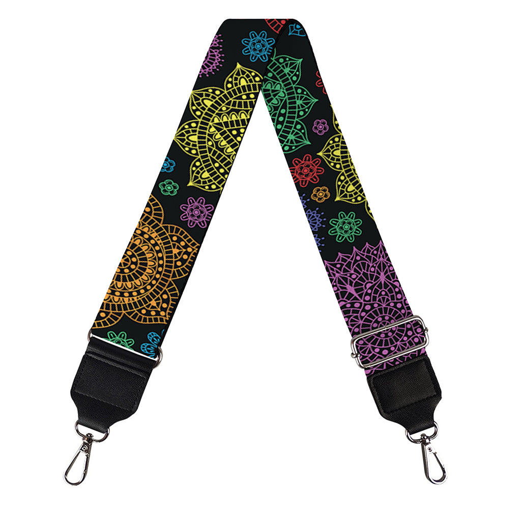 Seven Chakras Flowers Pattern Print Bag Strap