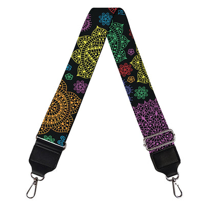 Seven Chakras Flowers Pattern Print Bag Strap