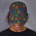 Seven Chakras Flowers Pattern Print Baseball Cap