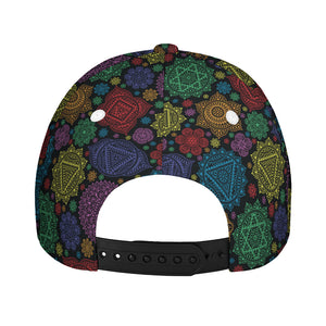 Seven Chakras Flowers Pattern Print Baseball Cap