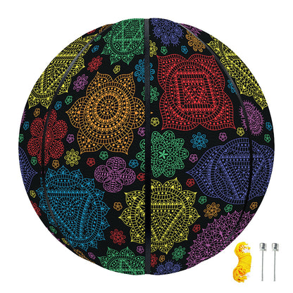 Seven Chakras Flowers Pattern Print Basketball
