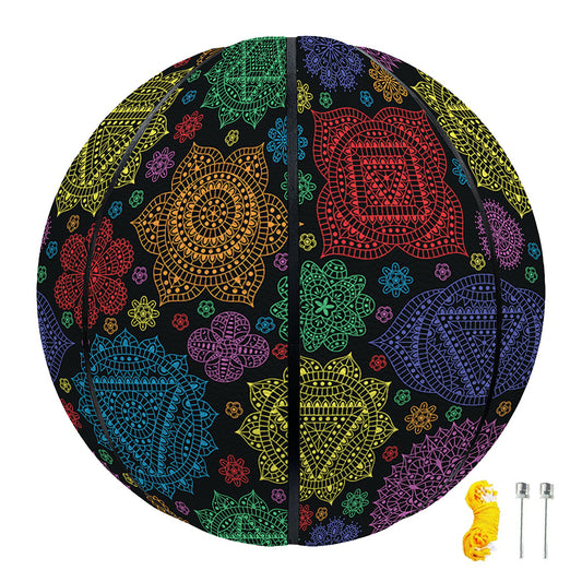Seven Chakras Flowers Pattern Print Basketball