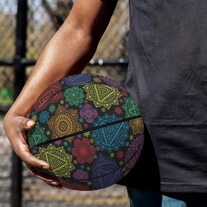 Seven Chakras Flowers Pattern Print Basketball