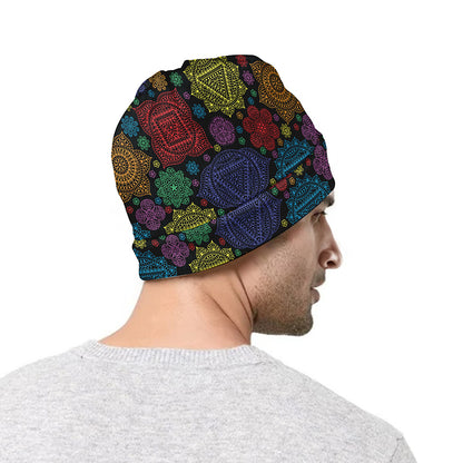 Seven Chakras Flowers Pattern Print Beanie