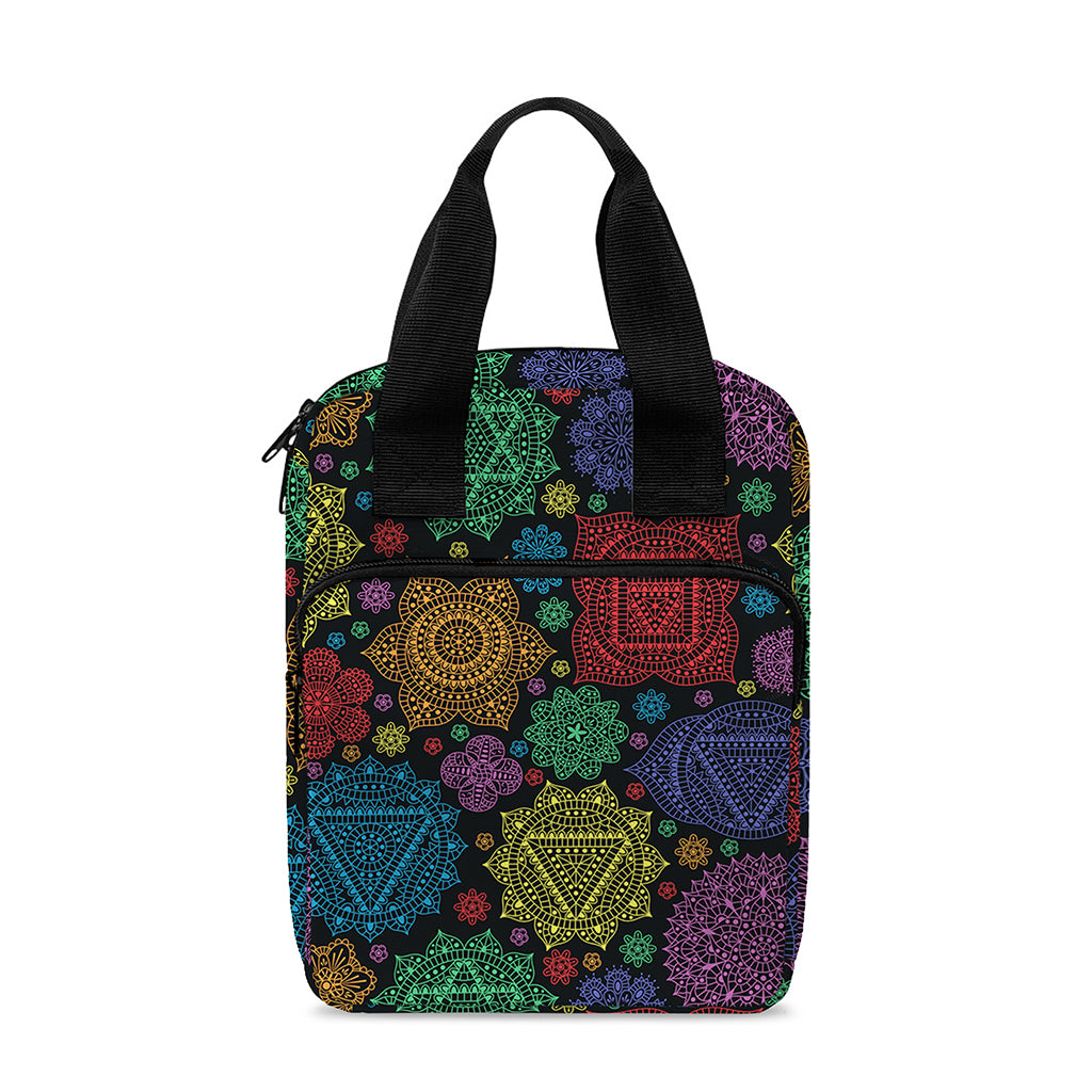 Seven Chakras Flowers Pattern Print Bible Tote Bag