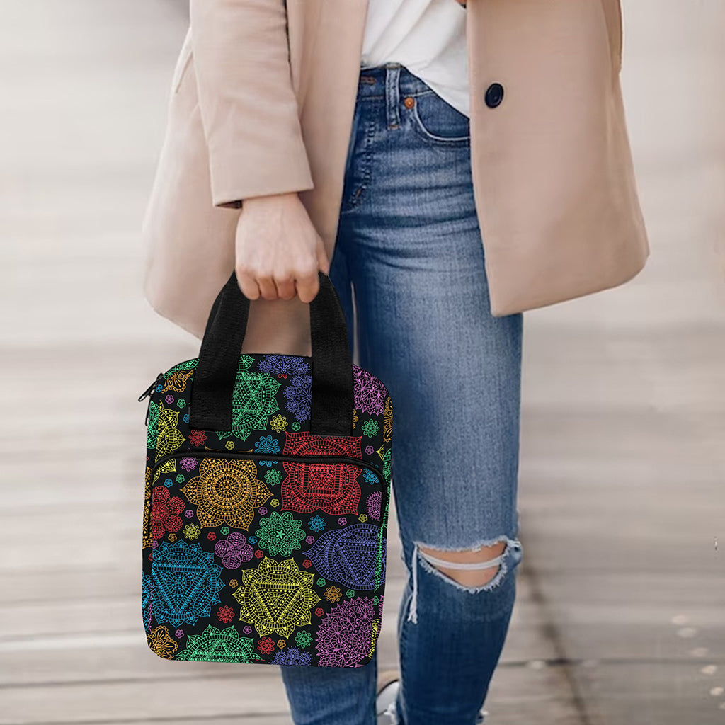 Seven Chakras Flowers Pattern Print Bible Tote Bag