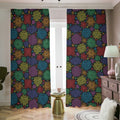 Seven Chakras Flowers Pattern Print Dimout Pencil Pleat Curtains
