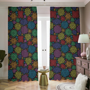 Seven Chakras Flowers Pattern Print Blackout Pencil Pleat Curtains