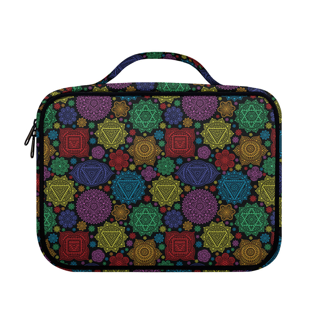 Seven Chakras Flowers Pattern Print Briefcase Bible Bag