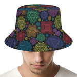 Seven Chakras Flowers Pattern Print Bucket Hat