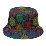 Seven Chakras Flowers Pattern Print Bucket Hat