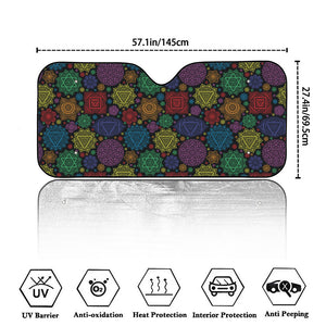 Seven Chakras Flowers Pattern Print Car Windshield Sun Shade