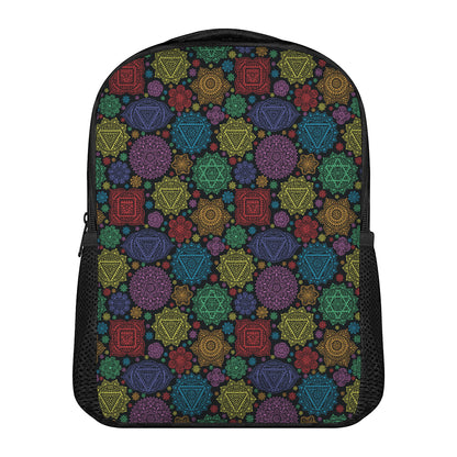 Seven Chakras Flowers Pattern Print Casual Backpack