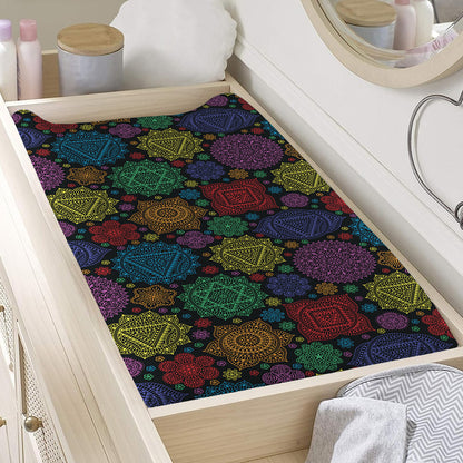 Seven Chakras Flowers Pattern Print Changing Pad Cover