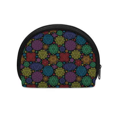 Seven Chakras Flowers Pattern Print Coin Purse