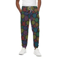 Seven Chakras Flowers Pattern Print Cotton Sweatpants