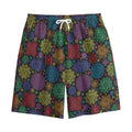Seven Chakras Flowers Pattern Print Cotton Shorts