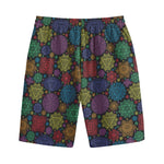 Seven Chakras Flowers Pattern Print Cotton Shorts
