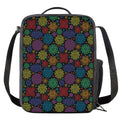 Seven Chakras Flowers Pattern Print Crossbody Lunch Bag