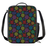 Seven Chakras Flowers Pattern Print Crossbody Lunch Bag