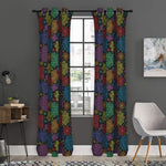 Seven Chakras Flowers Pattern Print Curtain