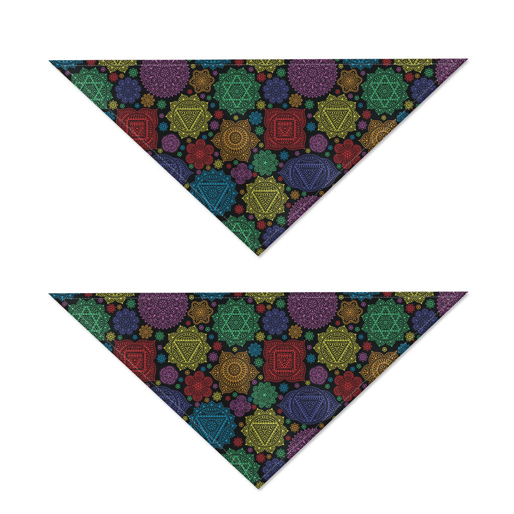 Seven Chakras Flowers Pattern Print Dog Bandana