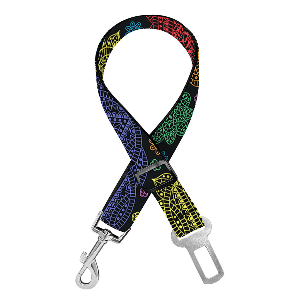 Seven Chakras Flowers Pattern Print Dog Seat Belt