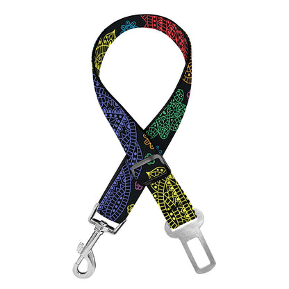 Seven Chakras Flowers Pattern Print Dog Seat Belt