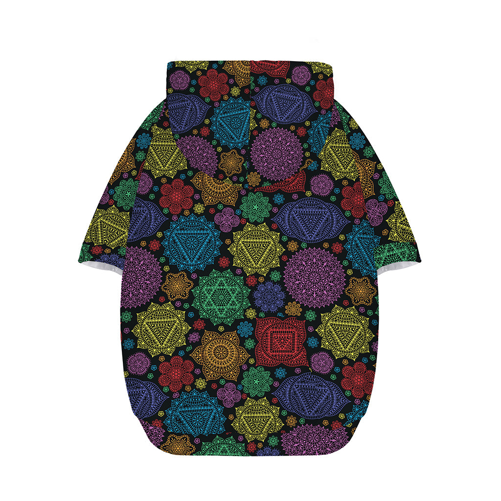 Seven Chakras Flowers Pattern Print Dog Zip Up Hoodie