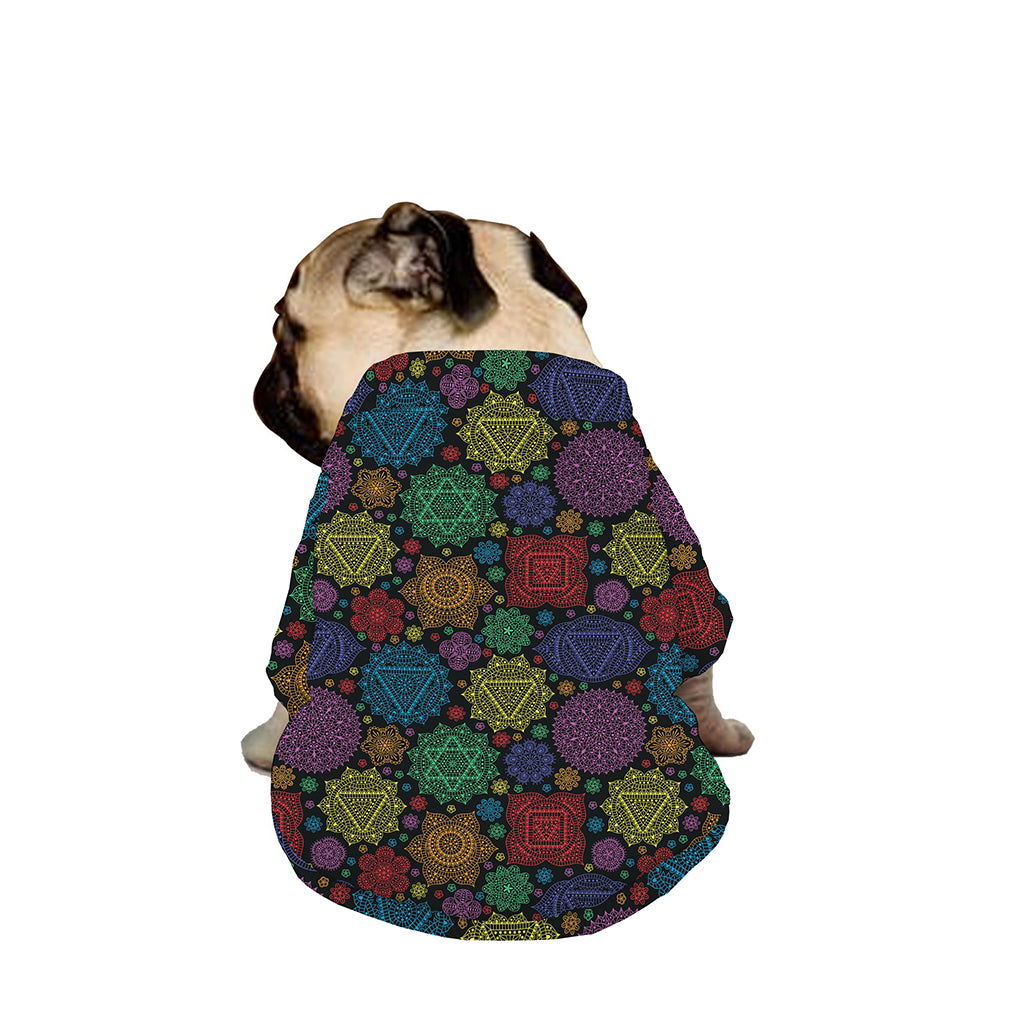 Seven Chakras Flowers Pattern Print Dog Zip Up Jacket