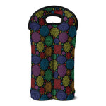 Seven Chakras Flowers Pattern Print Double Neoprene Wine Tote
