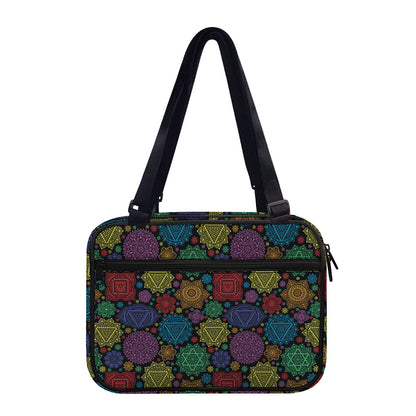 Seven Chakras Flowers Pattern Print Double Strap Bible Bag