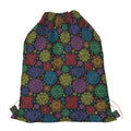 Seven Chakras Flowers Pattern Print Drawstring Bag
