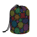Seven Chakras Flowers Pattern Print Drawstring Makeup Bag