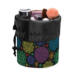 Seven Chakras Flowers Pattern Print Drawstring Makeup Bag